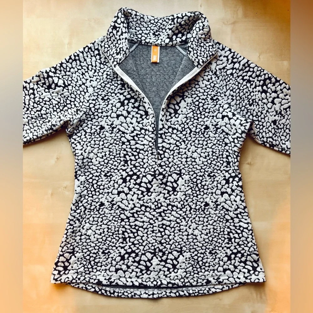 Lucy Brown and White Half-zip Pullover size small Workout Outdoor Layering - Picture 6 of 10
